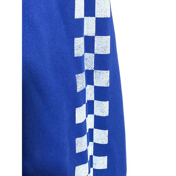 Levis Strauss Logo Two Horse Pullover Hoodie Blue Checkered Mens S Retro Y2K - Picture 6 of 10